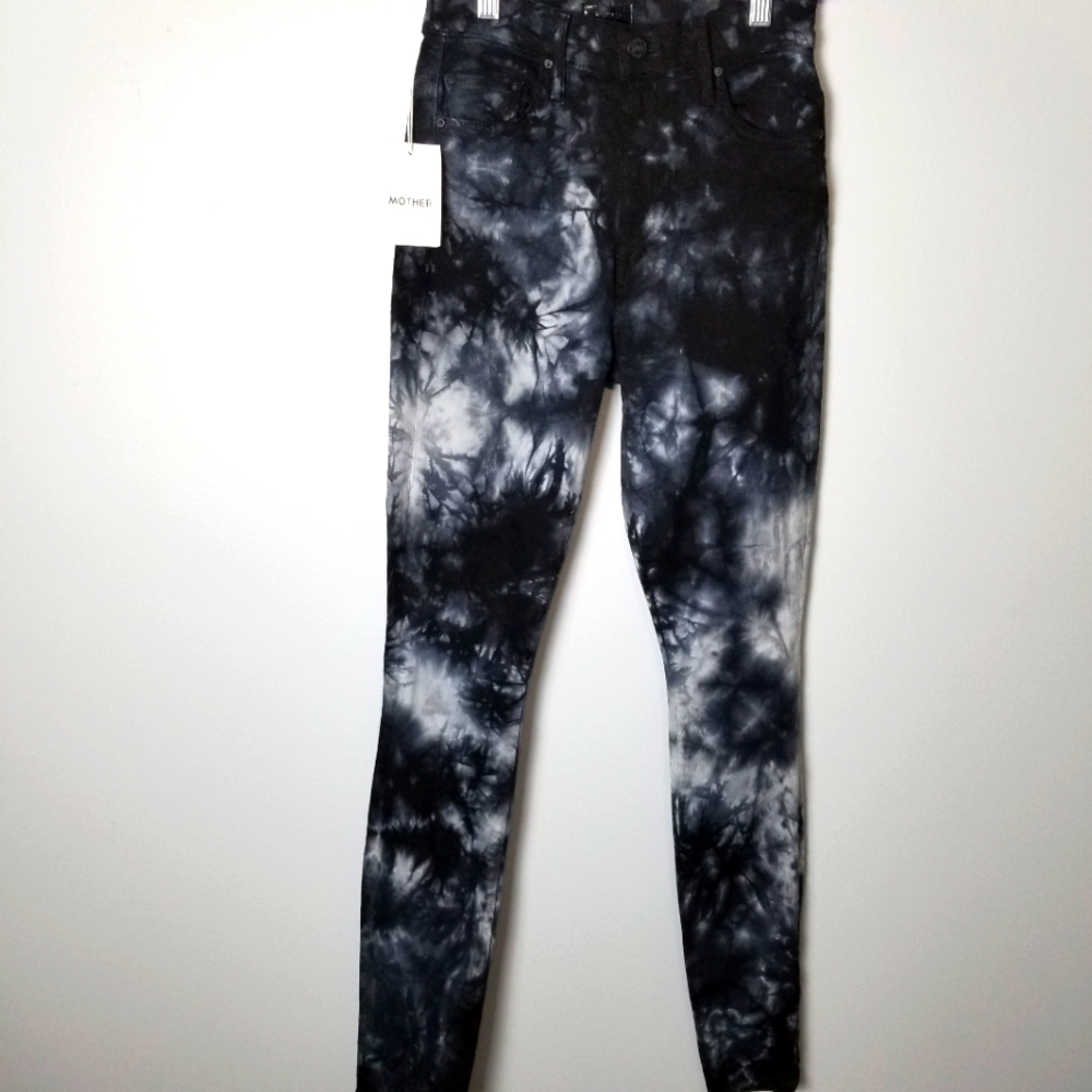 NWT Mother The Super Swooner Winding Path Tie Dye Jeans Sz 25 - Picture 3 of 9